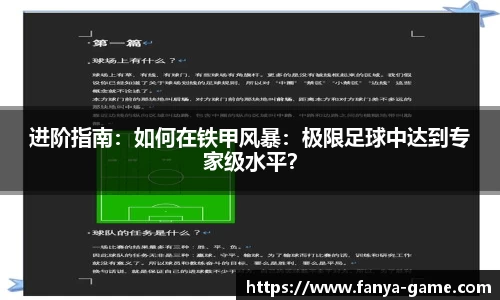 进阶指南：如何在铁甲风暴：极限足球中达到专家级水平？